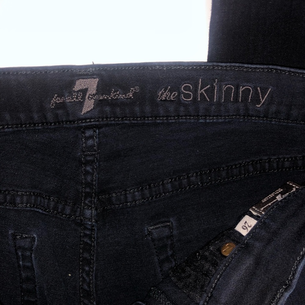 7 For All Mankind Womens Black The Skinny Jeans - Picture 3 of 6